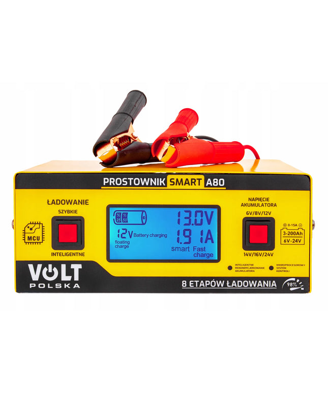 „Volt Smart A80“ akumuliatorių įkroviklis, 6/12/24 V, 15 A