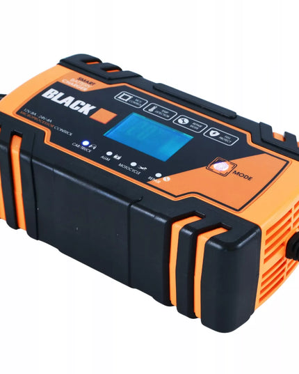Automatinis automobilinis akumuliatorių įkroviklis „Black“ 12 V / 24 V, 8 A, su atkūrimo funkcija