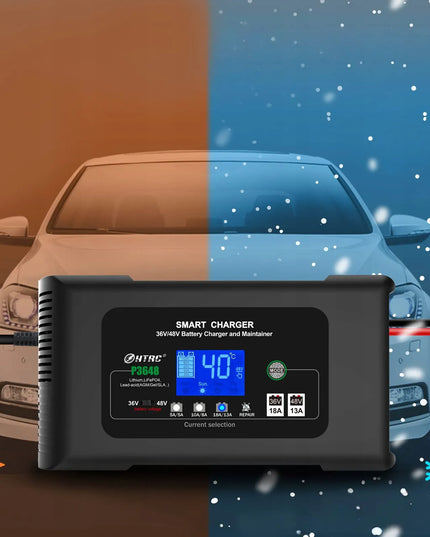 Automatinis išmanusis akumuliatorių įkroviklis 36 V 18 A / 48 V 13 A