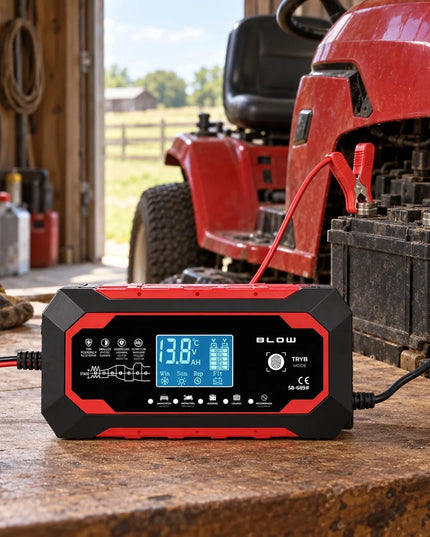 BLOW 12 V 15 A akumuliatorių įkroviklis automobiliams, LiFePO4, su regeneravimo funkcija