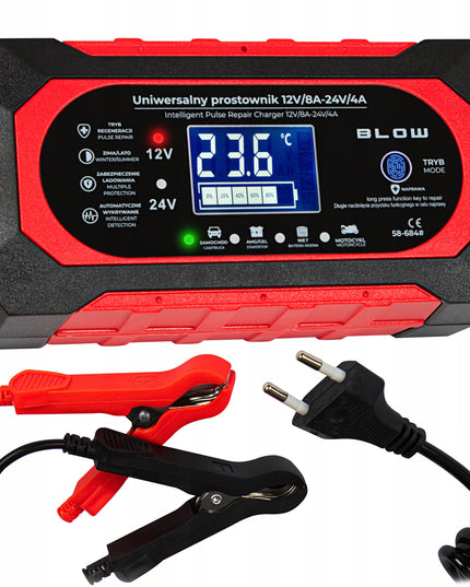 Automatinis išmanusis akumuliatorių įkroviklis BLOW 12 V / 24 V, 8 A