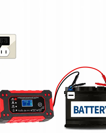 Automatinis akumuliatoriaus įkroviklis su LCD ekranu, 12 V, 10 A, su atkūrimo funkcija