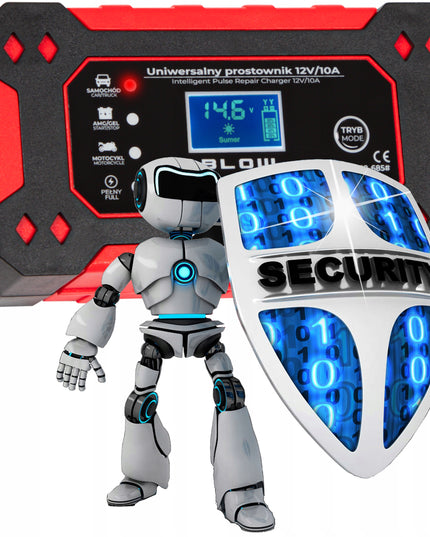 Įkroviklis-taisytuvas akumuliatoriui LCD 12V 10A su automatine remonto funkcija