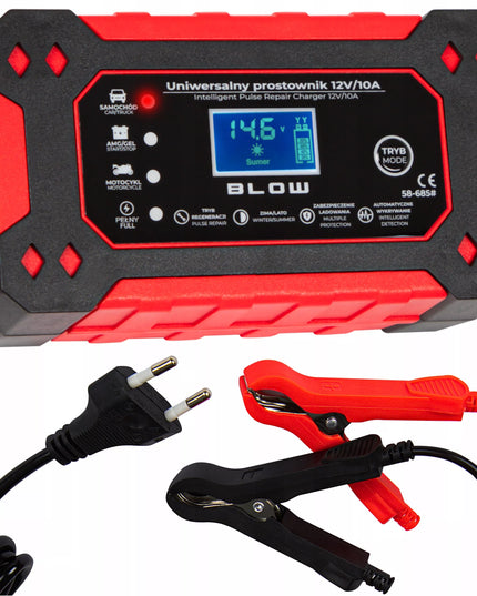 Akumuliatoriaus įkroviklis LCD 12V 10A su remonto funkcija automatinis