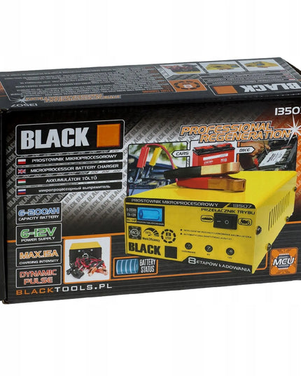 „Black“ mikroprocesorinis 6 V / 12 V akumuliatorių įkroviklis, iki 15 A