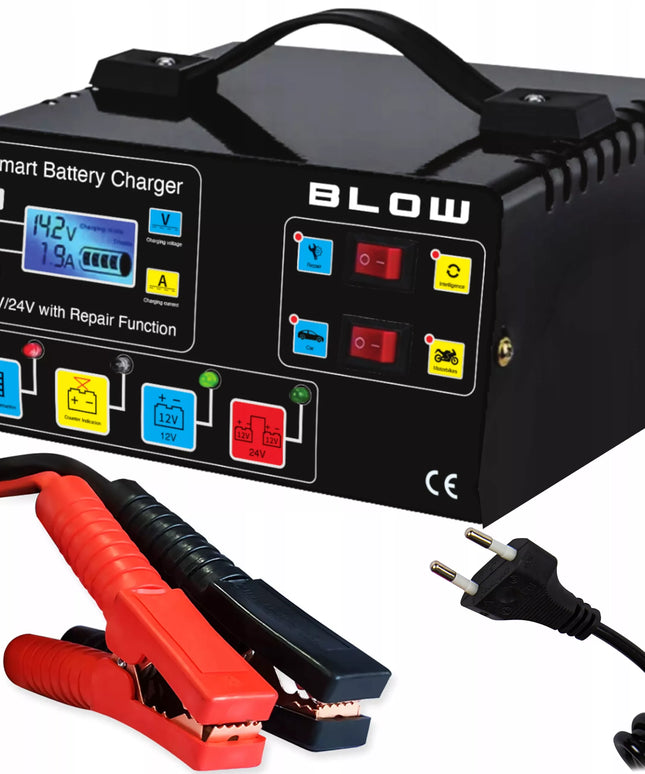 AUTOMATINIS AKUMULIATORIŲ KROVIKLIS SU JŲ TAIISYMO FUNKCIJA 12V 24V