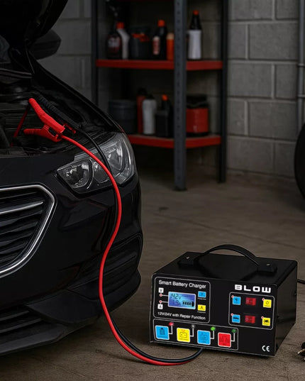 AUTOMATINIS AKUMULIATORIŲ KROVIKLIS SU JŲ TAIISYMO FUNKCIJA 12V 24V