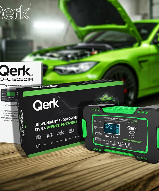 Qerk 12 V 6 A impulsinis automobilinis akumuliatorių įkroviklis su atkūrimo funkcija