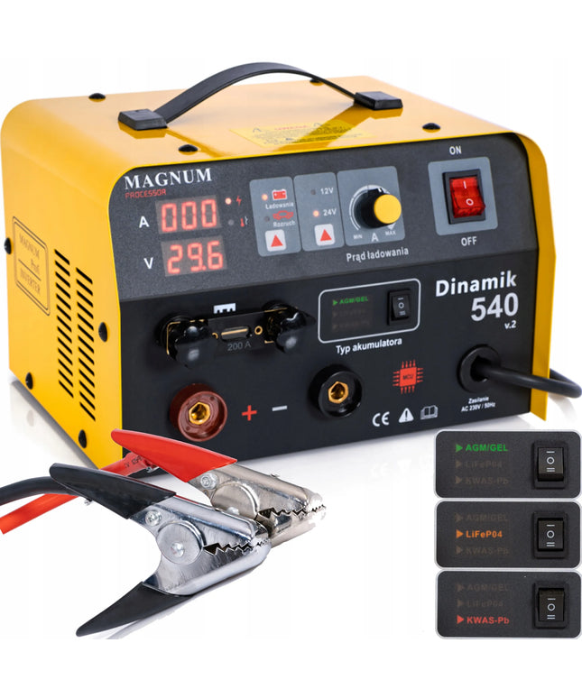 MAGNUM DINAMIK 540 V2 akumuliatorių įkroviklis su užvedimo funkcija, 12/24 V, Pb/WET/GEL/AGM/LiFePO4