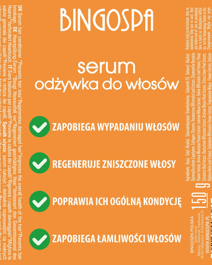 Plaukų slinkimą stabdantis serumas su kamieninėmis ląstelėmis BINGOSPA