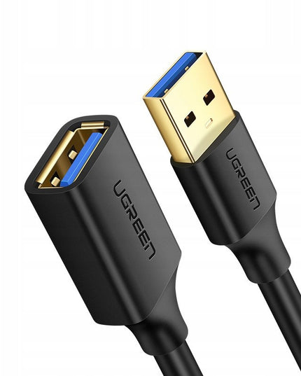 Prailginimo laidas 0.5 m USB-A į USB A 3.0, juodas