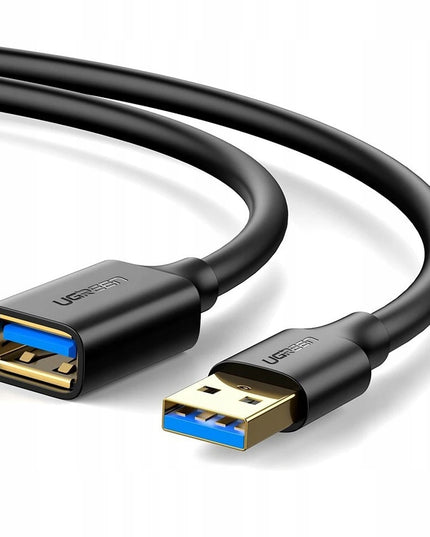 Prailginimo laidas 0.5 m USB-A į USB A 3.0, juodas