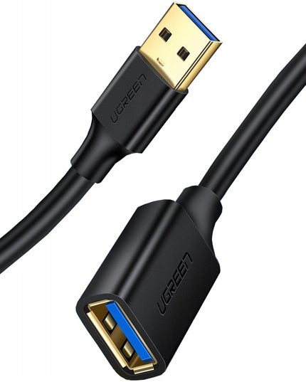 Prailginimo laidas 0.5 m USB-A į USB A 3.0, juodas