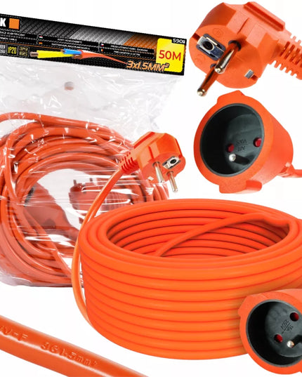 Elektrinis prailginimo laidas BLACK 50m 3x1,5mm IP20 BLACK TOOLS