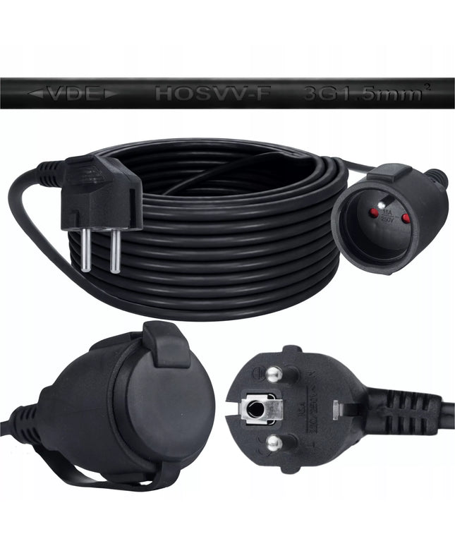 Elektros prailgintuvas statyboms ir sodui BLACK 30 m 3x1,5 mm² IP20