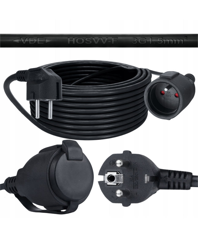 Elektros prailgintuvas statyboms ir sodui BLACK 30 m 3x1,5 mm² IP20
