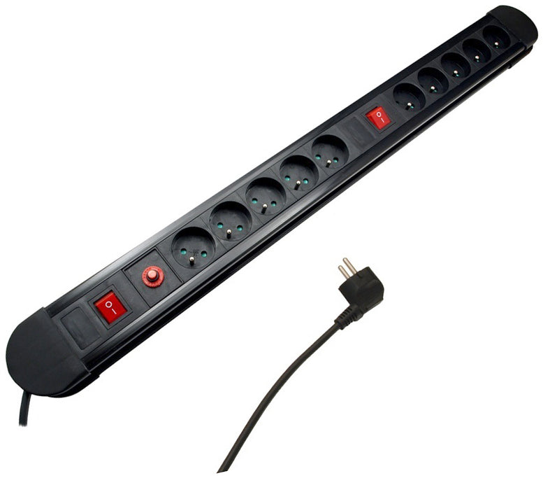 Maitinimo juosta su 10 lizdų, 1,5 m laidu, automatiniu saugikliu