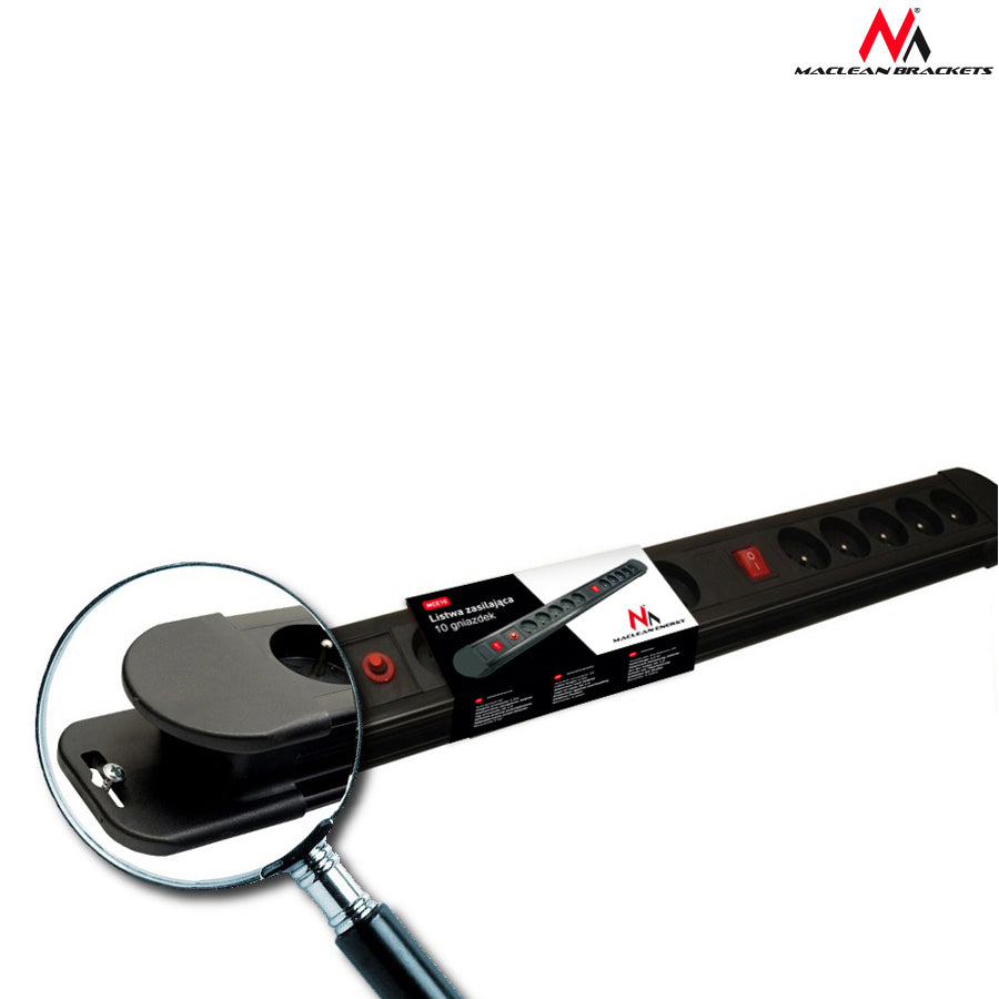 Maitinimo juosta su 10 lizdų, 1,5 m laidu, automatiniu saugikliu