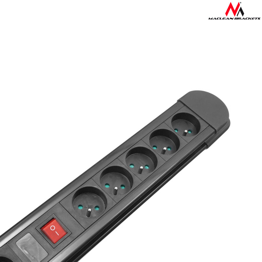 Maitinimo juosta su 10 lizdų, 1,5 m laidu, automatiniu saugikliu