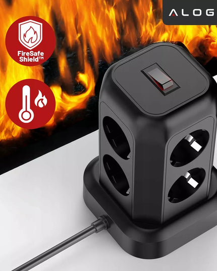 Maitinimo juosta su 8 lizdais AC EU, 3x USB + USB-C, 2500W
