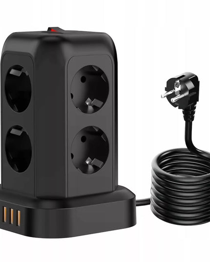 Maitinimo juosta su 8 lizdais AC EU, 3x USB + USB-C, 2500W