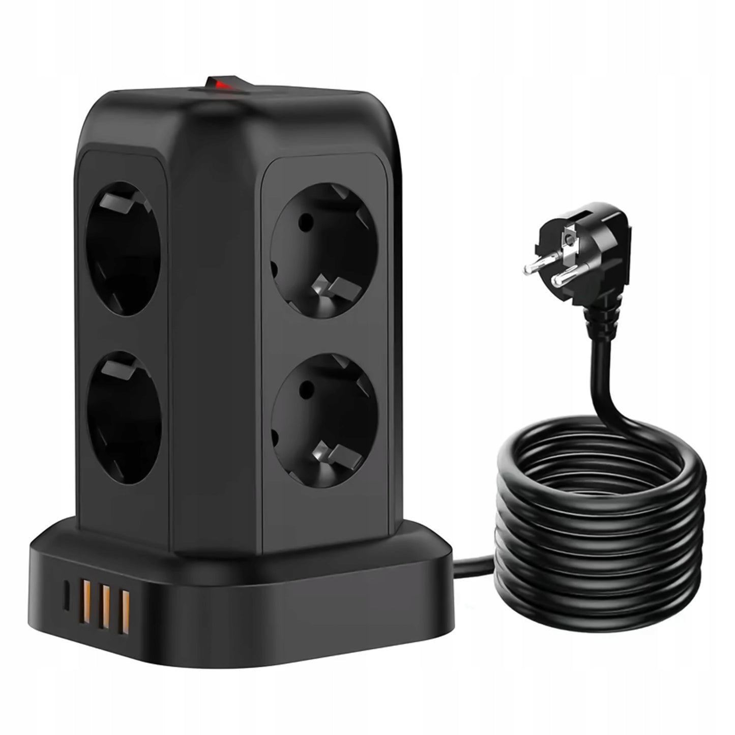 Maitinimo juosta su 8 lizdais AC EU, 3x USB + USB-C, 2500W