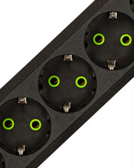 Maitinimo prailgintuvas, 3x USB, 5 lizdai, jungiklis, 5m, įžemintas, juodas