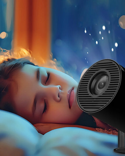 NEŠIOJAMAS ROTORINIS PROJEKTORIUS PROJEKTORIUS GARSIAKALBIS ANDROID SMART TV WIFI FULL HD