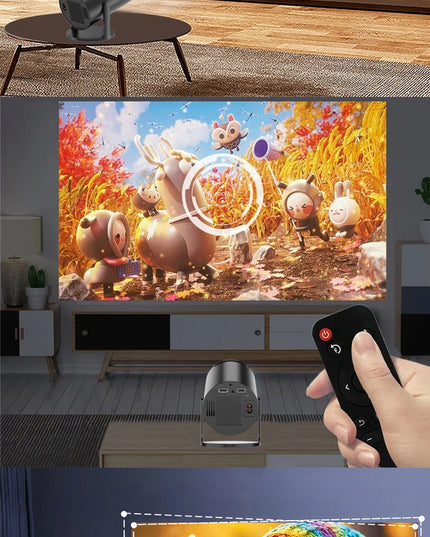 NEŠIOJAMAS ROTORINIS PROJEKTORIUS PROJEKTORIUS GARSIAKALBIS ANDROID SMART TV WIFI FULL HD