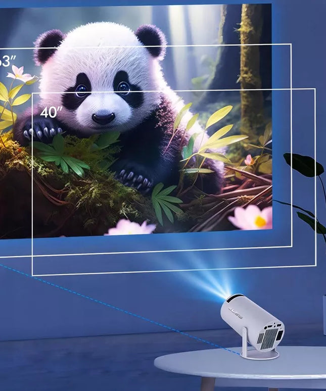 Nešiojamas besisukantis projektorius su garsiakalbiu, Android Smart TV, WiFi ir Full HD raiška