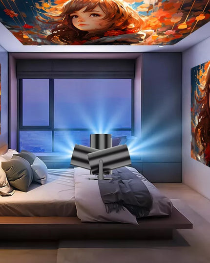 Nešiojamas sukamasis projektorius BLOW CINEMA BLACK su Android, Smart TV ir Wi-Fi