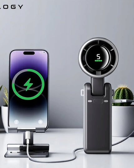 Nešiojamas mini ventiliatorius, tylus stalo ventiliatorius, rankinis, 3600mAh, 5 režimai