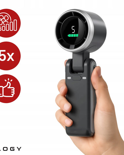 Nešiojamas mini ventiliatorius, tylus stalo ventiliatorius, rankinis, 3600mAh, 5 režimai