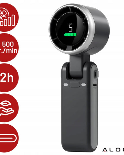 Nešiojamas mini ventiliatorius, tylus stalo ventiliatorius, rankinis, 3600mAh, 5 režimai