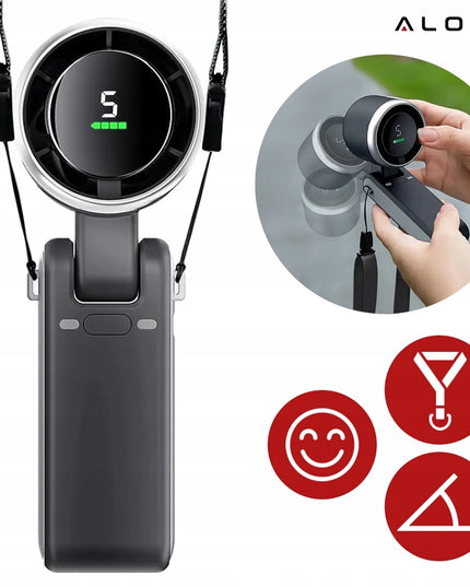 Nešiojamas mini ventiliatorius, tylus stalo ventiliatorius, rankinis, 3600mAh, 5 režimai