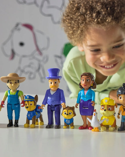 PAW Patrol 3 figūrėlės: Rubble, merė Goodway ir Chickaletta