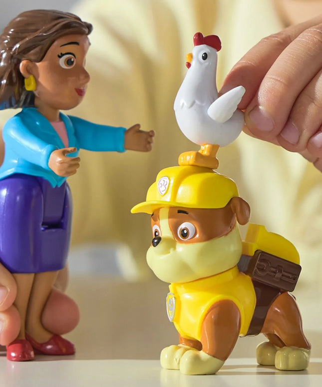 PAW Patrol 3 figūrėlės: Rubble, merė Goodway ir Chickaletta