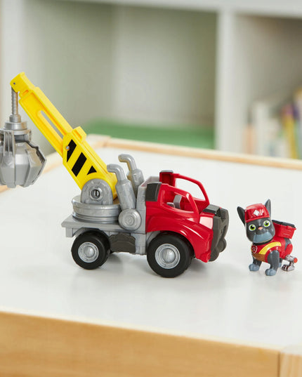 PAW Patrol Charger statybinė transporto priemonė su griebtuvu ir figūrėle Rubble & Crew