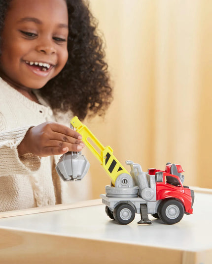 PAW Patrol Charger statybinė transporto priemonė su griebtuvu ir figūrėle Rubble & Crew
