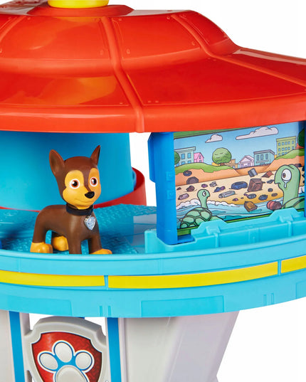PAW PATROL didelė stebėjimo bazė su čiuožykla + Chase figūrėlė ir policijos automobilis