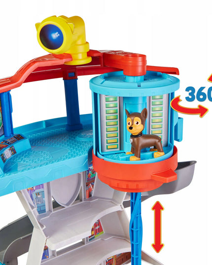 PAW PATROL didelė stebėjimo bazė su čiuožykla + Chase figūrėlė ir policijos automobilis
