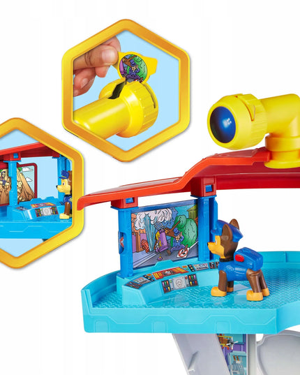 PAW PATROL didelė stebėjimo bazė su čiuožykla + Chase figūrėlė ir policijos automobilis