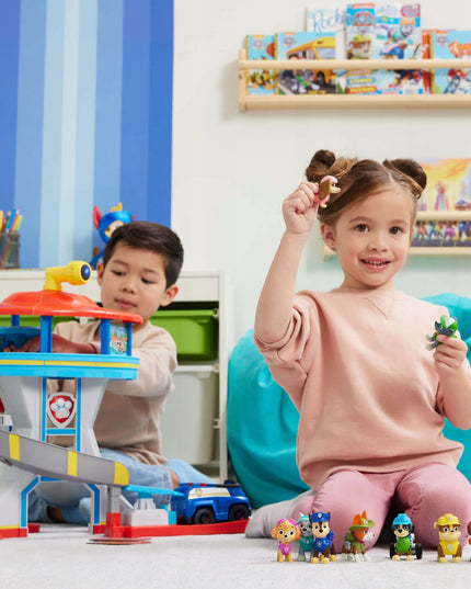 PAW PATROL didelė stebėjimo bazė su čiuožykla + Chase figūrėlė ir policijos automobilis