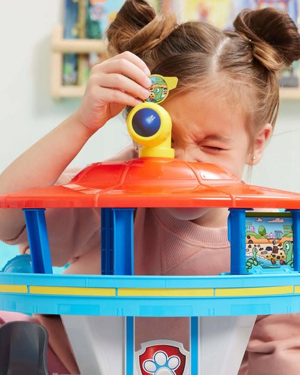 PAW PATROL didelė stebėjimo bazė su čiuožykla + Chase figūrėlė ir policijos automobilis
