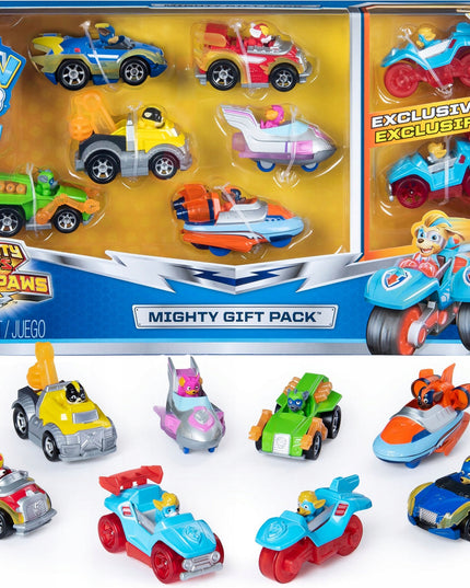 PAW PATROL MIGHTY PUPS 8 metalinių transporto priemonių rinkinys TRUE METAL