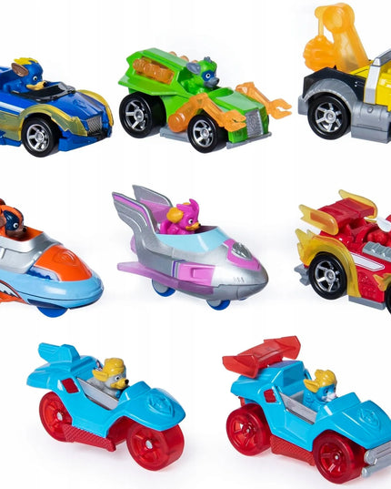 PAW PATROL MIGHTY PUPS 8 metalinių transporto priemonių rinkinys TRUE METAL