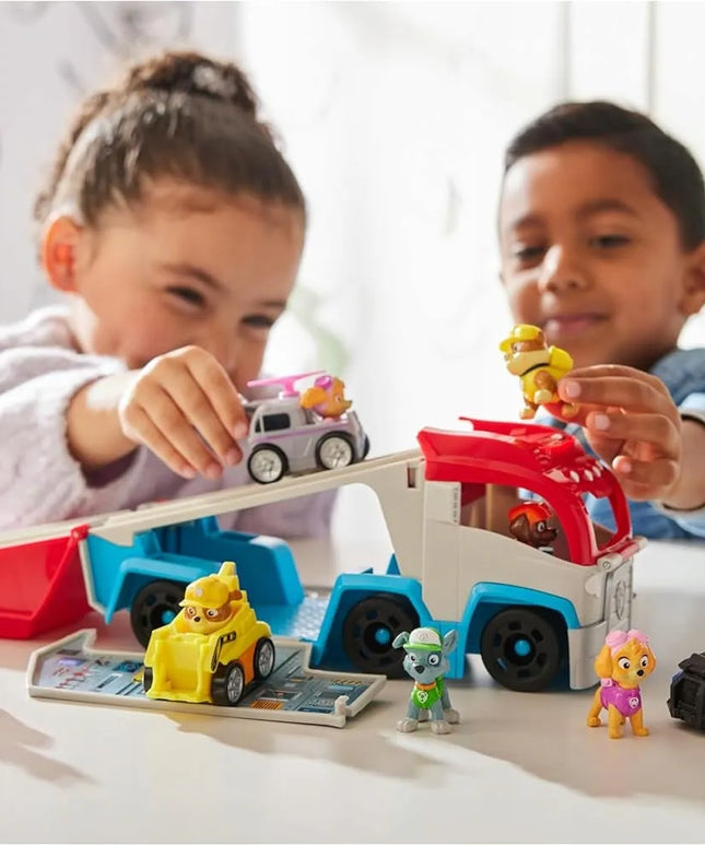 PAW PATROL patruliuotojas PUP SQUAD + Chase figūrėlė su automobiliuku 26 cm