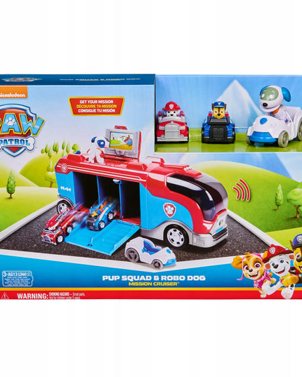 PAW Patrol Patrolojės su transporto priemonėmis ir Robo-šuniuku Mission Cruiser 38 cm