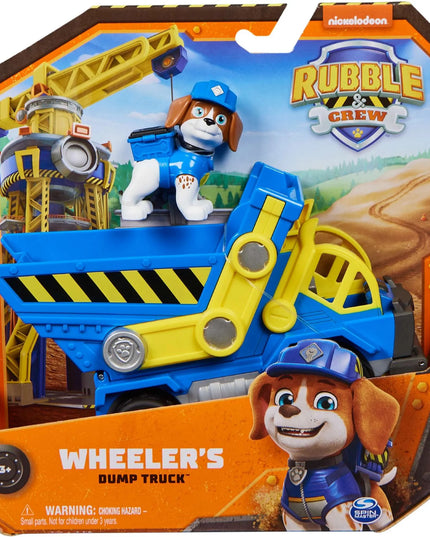 PAW Patrol statybinė transporto priemonė savivartis Wheeler Rubble and Crew + figūrėlė