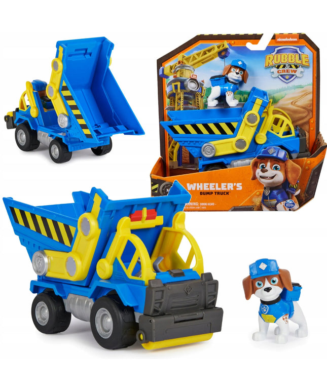 PAW Patrol statybinė transporto priemonė savivartis Wheeler Rubble and Crew + figūrėlė